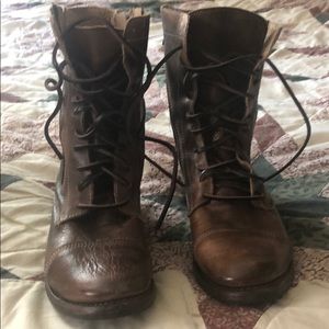 Leather combat style boots
